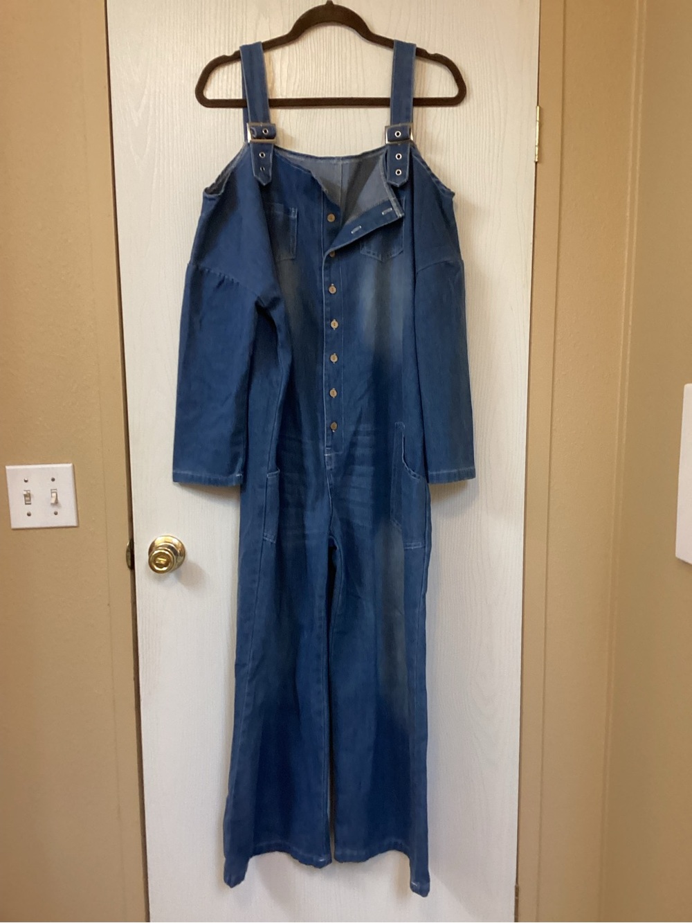 Blue Denim Women’s Classy/fun Wide-legged Overalls